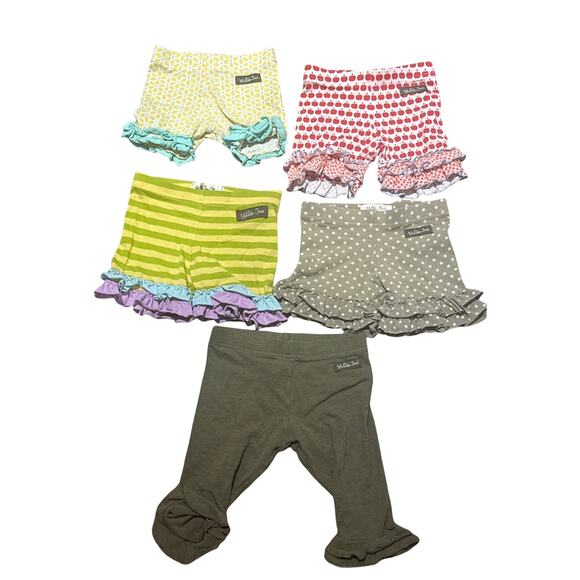 Matilda Jane Girls Size 2 Shorties Lot of 5 Ruffle Bottom Stretch Cotton Shorts - Picture 1 of 12